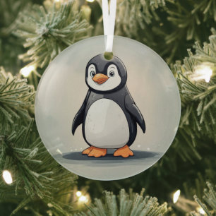 Ornement En Verre adorable petit pingouin