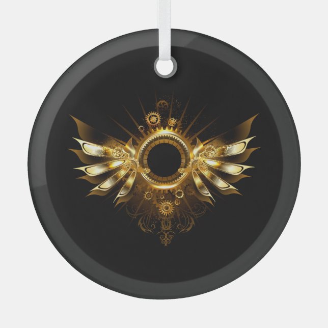 Ornement En Verre Ailes de Steampunk (Recto)