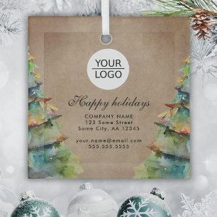 Ornement En Verre Ajouter un logo Promotion d'arbre de Noël de texte