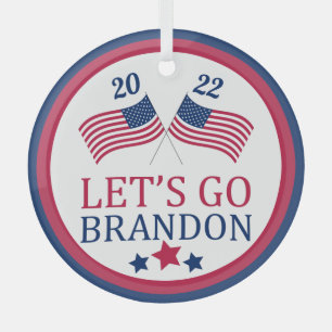 Ornement En Verre Allez Brandon USA Patriotic Flag Noël