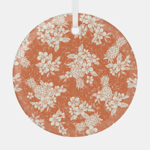 Ornement En Verre Aloha Spirit : Hibiscus-Ananas Harmonie.