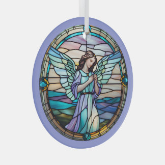 Ornement En Verre Ange Lilac Et Turquoise