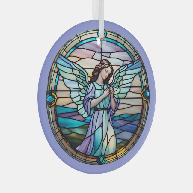 Ornement En Verre Ange Lilac Et Turquoise (Avant droite)