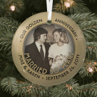 Any Text 1 Photo Golden 50th Mariage Anniversary