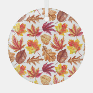 Ornement En Verre Aquarelle botanique d'automne, composition transpa