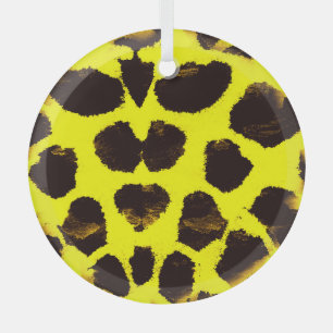 Ornement En Verre Aquarelle de Poster de animal Abstrait Leopard