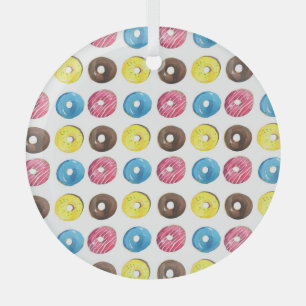 Ornement En Verre Aquarelle petits beignets, motif sans soudure.