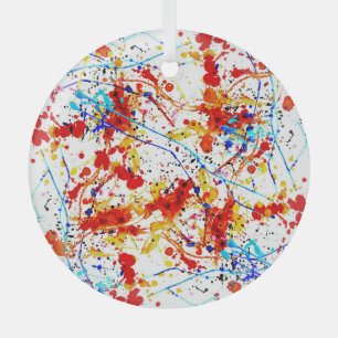 Ornement En Verre Aquarelle Spots Motif Arrière - plan blanc