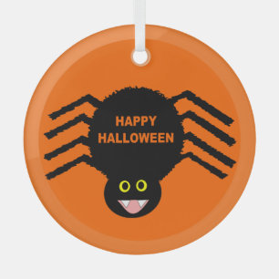 Ornement En Verre Araignée noire d'Halloween
