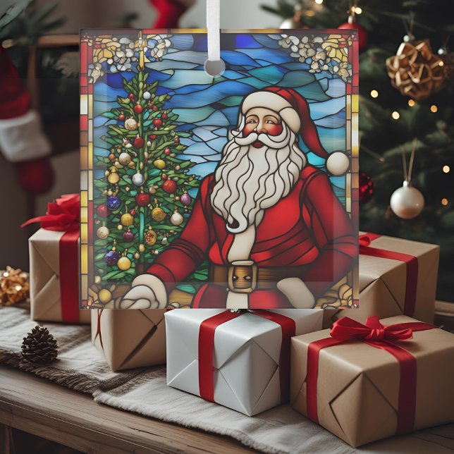 Ornement En Verre Arbre de Noël Père Noël Faux Vitrages (Créateur téléchargé)