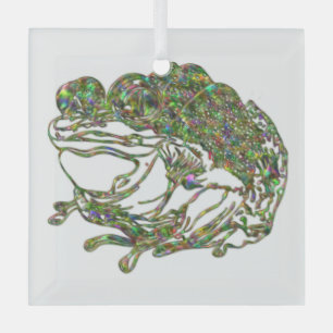 Ornement En Verre Arc-en-ciel Verre tendu Look Frog Art Verre Orneme