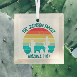 Ornement En Verre Arizona Desert Cactus Sunset Personnalisé