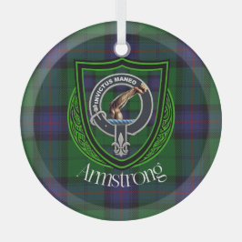 Ornement En Verre Armstrong Scottish Clan Tartan & Crest