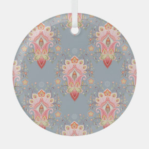 Ornement En Verre Arrière - plan en plumes Paisley Oriental