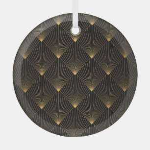Ornement En Verre Art Déco : L'élégance de l'or noir.