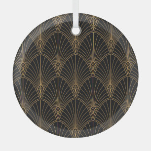 Ornement En Verre Art déco : motif géométrique classique.