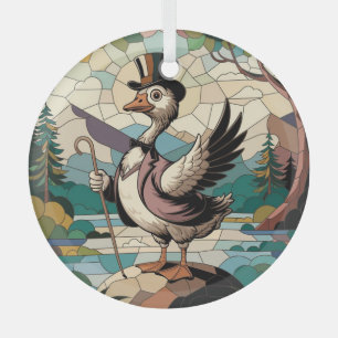 Ornement En Verre Art du vitrail, Silly Goose Vitrail