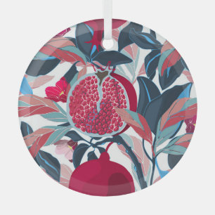 Ornement En Verre Art Floral Motif de grenadiers