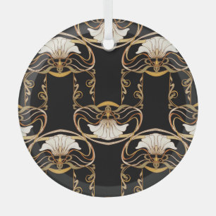 Ornement En Verre Art nouveau : Noir or