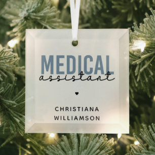 Ornement En Verre Assistant Médicale personnalisé MA   Assistant cli