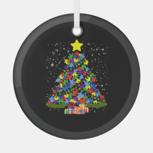 Ornement En Verre Autisme - Arbre de Noël