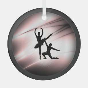 Ornement En Verre Ballet Couple Danse Accent rose