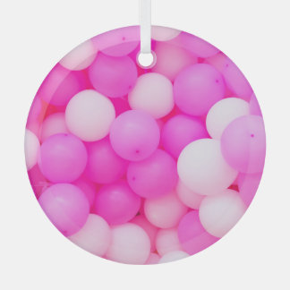 Ornement En Verre Balloons Roses Festive Design Arrière - plan.