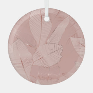 Ornement En Verre Banane, feuilles de palmiers : cuivre brillant.