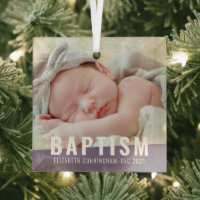Baptême Moderne Simple Personnalisé Photo bébé
