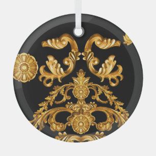 Ornement En Verre Baroque d'or, éléments ornementaux.
