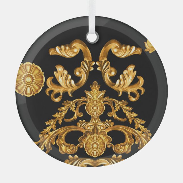 Ornement En Verre Baroque d'or, éléments ornementaux. (Recto)