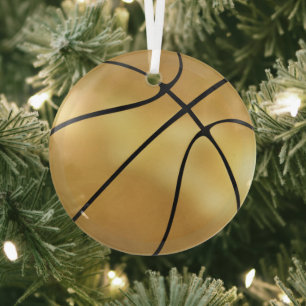 Ornement En Verre Basket d'or