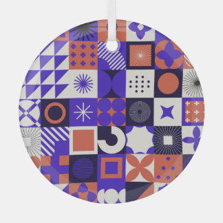 Ornement En Verre Bauhaus moderne : Motif géométrique audacieux.