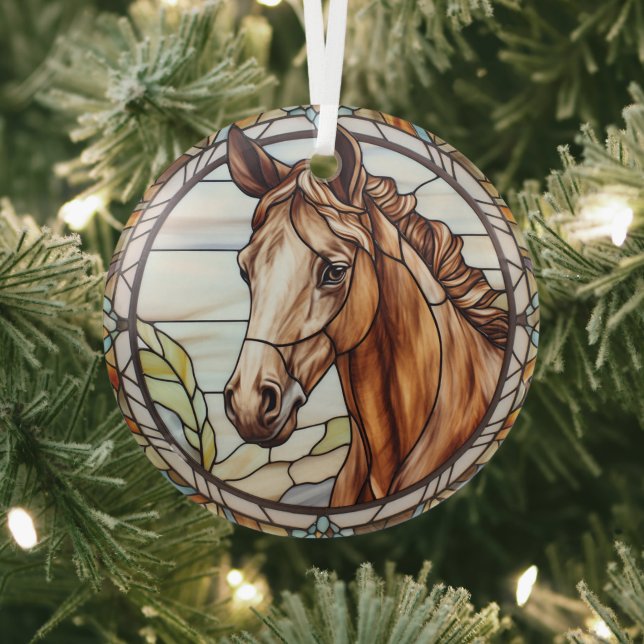 Ornement En Verre Beau Cheval Sardé (Insitu)