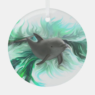 Ornement En Verre Bébé dauphin