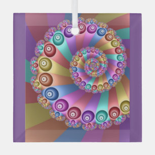 Ornement En Verre Belles couleurs arc-en-ciel Art fractal Abstrait