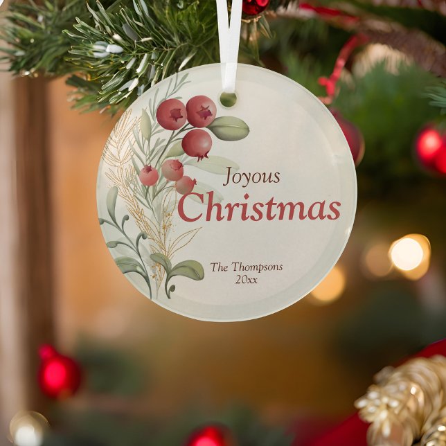 Ornement En Verre Berries rouges Vacances élégantes (Créateur téléchargé)