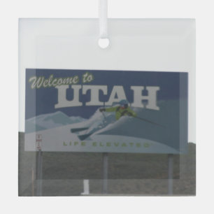 Ornement En Verre Bienvenue à Utah