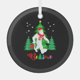 Ornement En Verre Bigfoot Yeti Sasquatch Noël Croire Noël