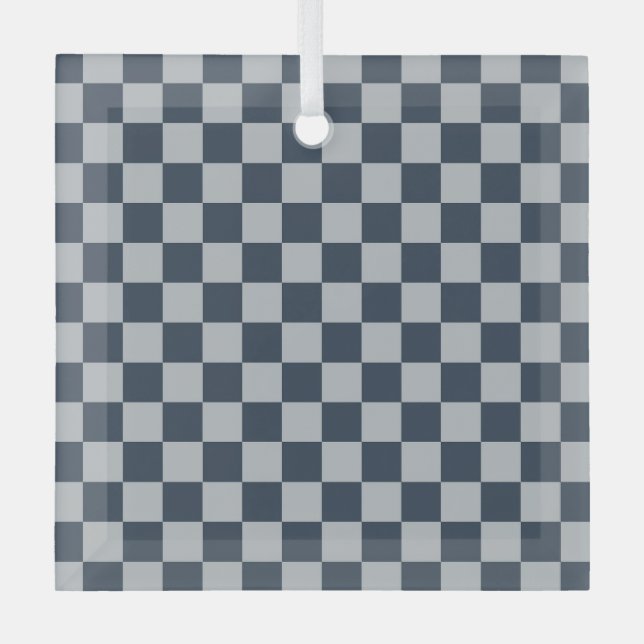 Ornement En Verre Black ice checkered board pattern (Recto)