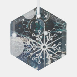 Ornement en verre bleu