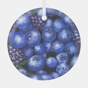 Ornement En Verre Bleuets Bleuets Bleuets Aquarelle Baguette transpa