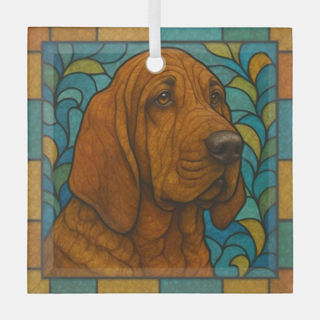 Ornement En Verre Bloodhound "Verre Tiré" (Recto)