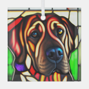 Ornement En Verre Bloodhound "Verre Tiré"