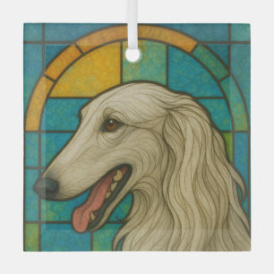 Ornement En Verre Borzoi "Verre Tiré"