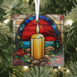 Ornement En Verre Bougie de Noël d'or Faux STED
