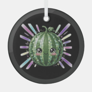 Ornement En Verre Boule de disco pastèque mignonne
