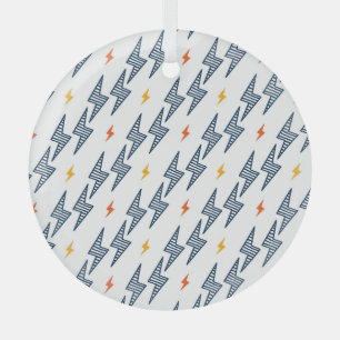 Ornement En Verre Boulons de foudre Doodle Flash transparent