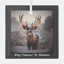 Ornement En Verre Buck and Christmas Lights Black