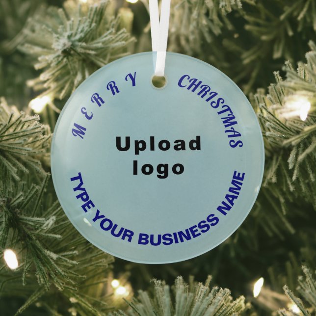 Ornement En Verre Business Christmas Light Blue Circle (Insitu)